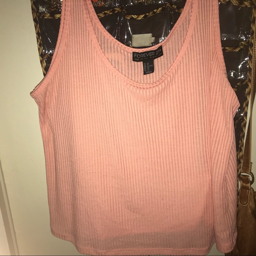 Peach loose crop top tank top Forever 21 2X
